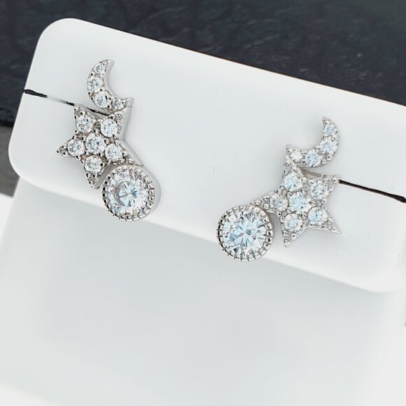 925 sterling silver luxury CZ earrings for women/girls, Best forRJUS2172 - Picture 1 of 10
